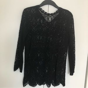 NWT Zara black lace blouse